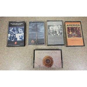 Lot of 5 Rock Cassette Tapes Whitesnake Rolling Stones Great White Queen America